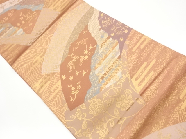 JAPANESE FUKURO OBI / WOVEN FLORAL PLANTS